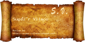 Sugár Vilmos névjegykártya